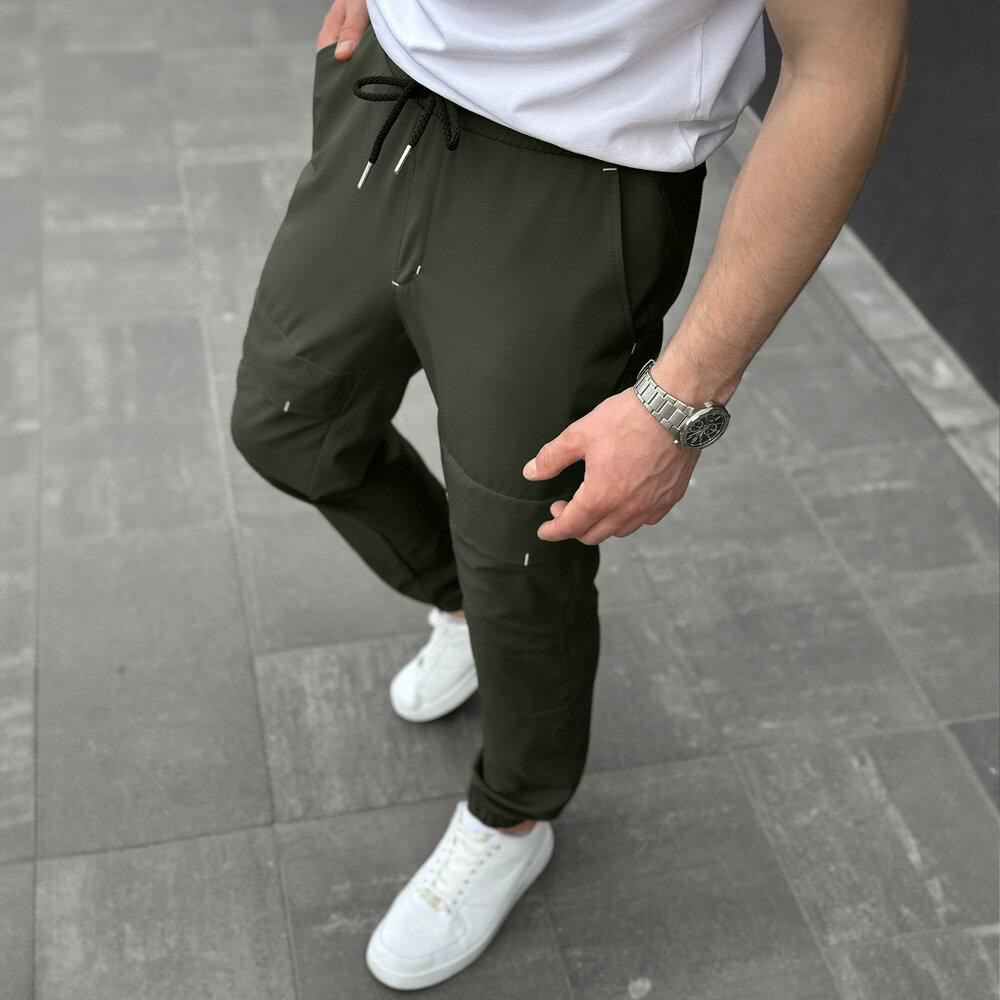 Чоловічі штани джогери з кишенями хакі Pobedov Vershyna Київ - фото 3