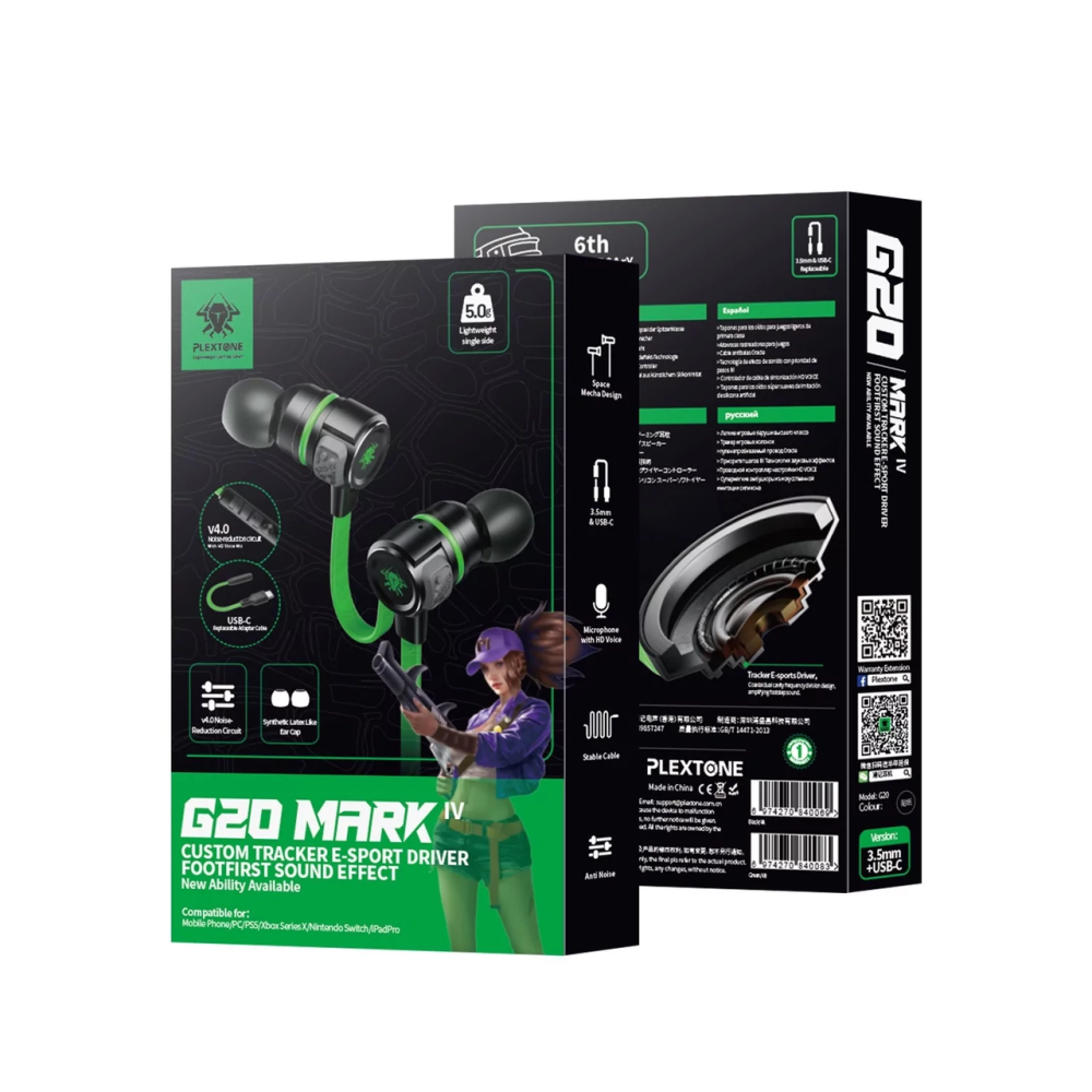 Дротові ігрові навушники Plextone G20 з мікрофоном для ПК і телефона (Сірий) Київ - фото 2