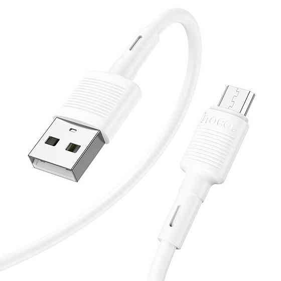 Кабель HOCO X83 USB - Micro 2.4A, 1m, PVC, PVC connectors, White 6931474770899 Одеса