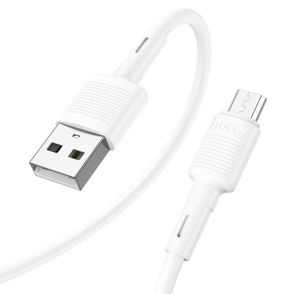 Кабель HOCO X83 USB - Micro 2.4A, 1m, PVC, PVC connectors, White 6931474770899 Одесса - изображение 1