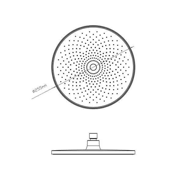 Лійка для верхнього душу Qtap Hlavova D 250 мм округла QTHLA107CRM45948 хром/чорна Київ