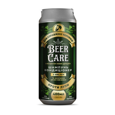 Шампунь Beer Care С хмелем и ментолом Против перхоти 400 мл (4820164641965) Винница - изображение 1