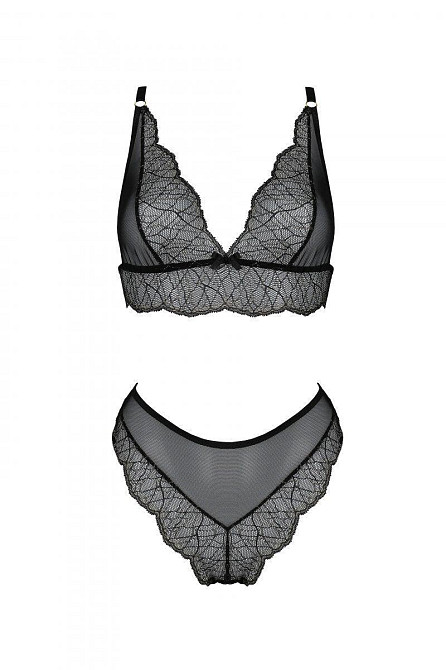 Комплект Passion AMBERLY SET black, L/XL, бралет і трусики бразиліана Sex Aura Київ - фото 3