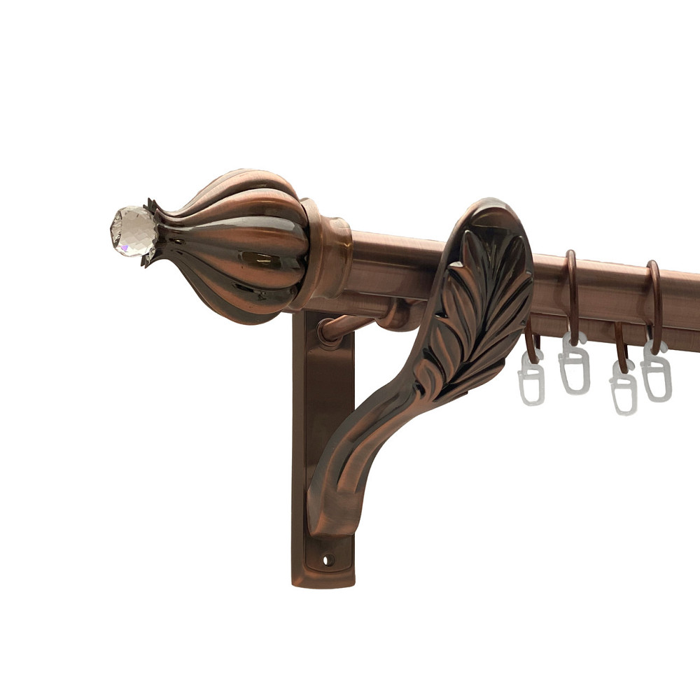 Карниз Orvit Таджа-Кристал металевий дворядний ретро Мідь 25\19 мм 300 см (00-00009911) Львів - фото 1