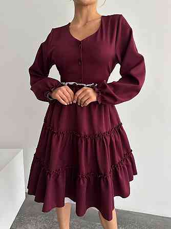 Жіноча базова приталена сукня костюмний креп Бордо Одеса