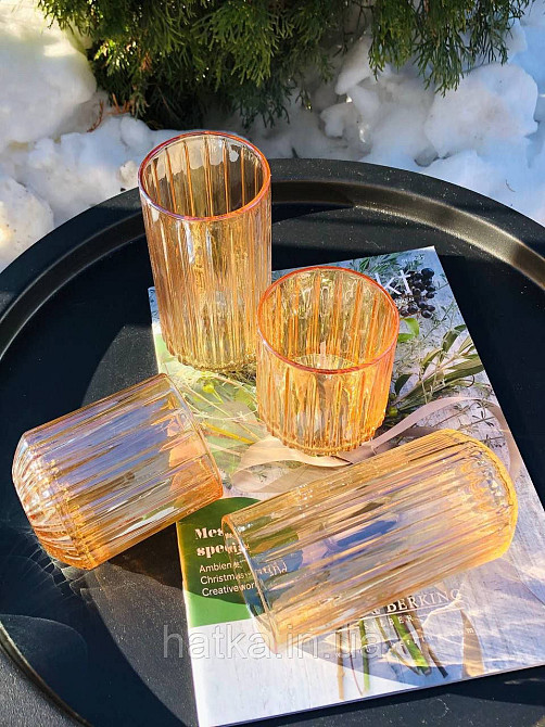 Набір високих склянок 6 шт OLens "Янтарний Дюк" 350 мл для дому та ресторанів 102-537 Київ - фото 4