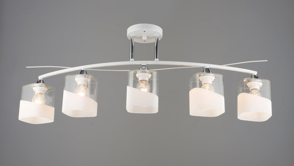 Люстра на п'ять плафонів K2258/5 (Білий+Хром) Коломия - фото 1