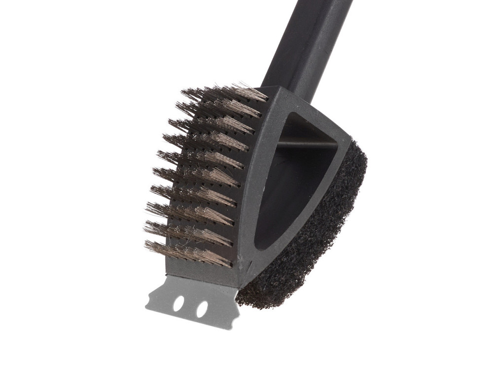 Дротяна щітка зі скребком і губкою "GeKo" для чищення гриля 3в1, 41см Киев - изображение 2