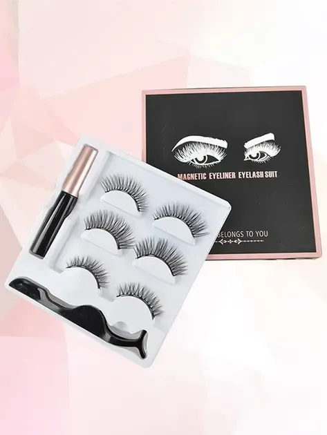 Набор накладные магнитные ресницы+подводка+пинцет Magnetic lashes 3 пары магнитов Коломия - фото 1
