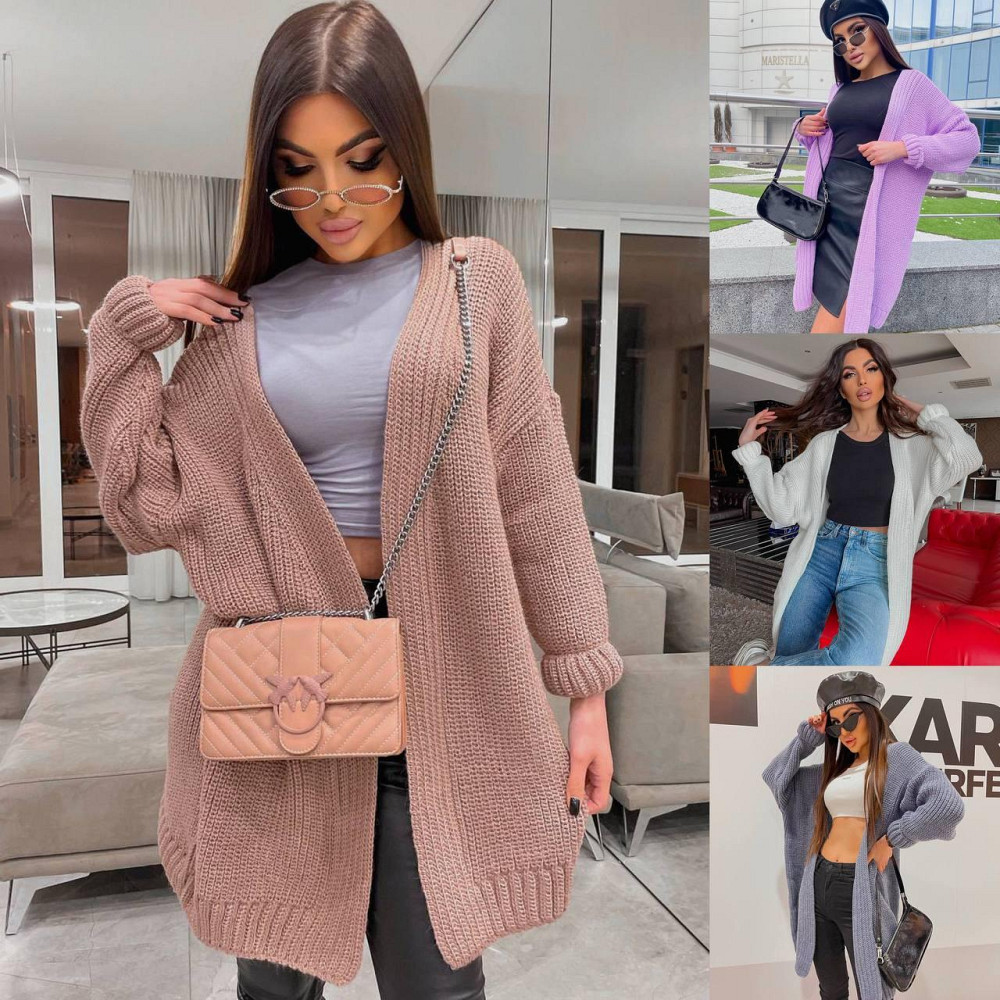 Женский вязаный кардиган свободного кроя Оверсайз.  44-56р Киев - изображение 2