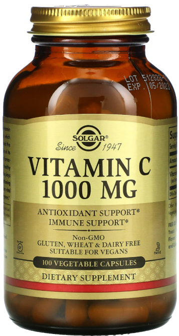 Вітамін С аскорбінова кислота 1000 Vitamin C Solgar 100 капс Київ - фото 1