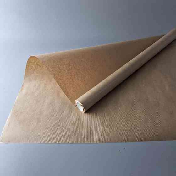 Рулон 8 м бумага подарочная с печатью (50) для цветов (h680) Крафт №10 (1 шт) Харьков