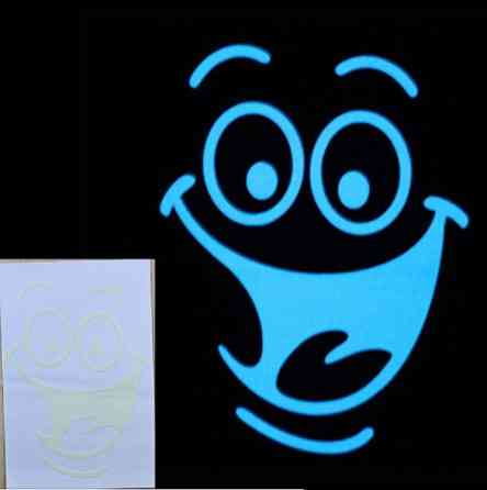 Блакитна світиться наклейка "Смайлик" Київ