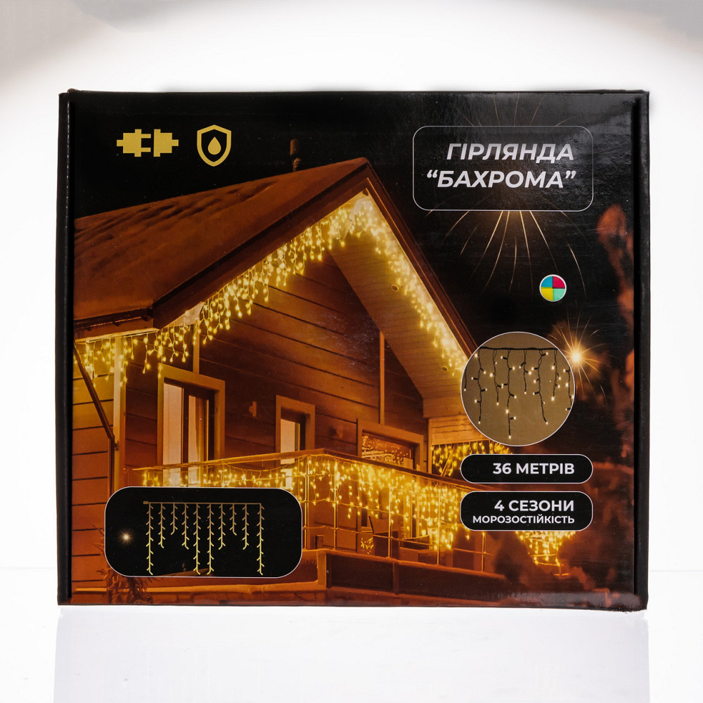 Гирлянда вулична Бахрома 36 м, 600 LED, мультиколор Київ - фото 1