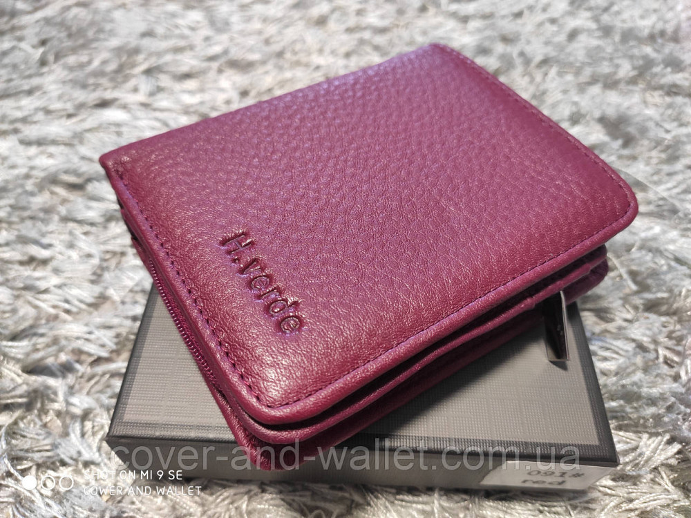 Небольшой женский кожаный кошелек цвета марсала Helen Verde Киев - изображение 7