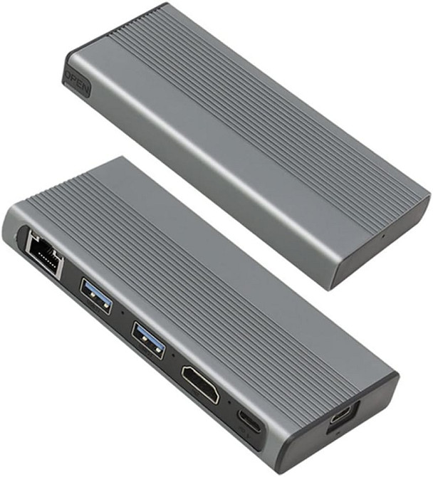 Хаб, розширювач портів LAN 10Gbps USB-C HUB Type-C 3.1 to M.2 NVMe/NGFF Луцк - изображение 1