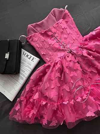 Женская романтическая привлекательная мини-платье костюмная+фатин бабочки(на подкладке). Розовый, 44/46 Одесса