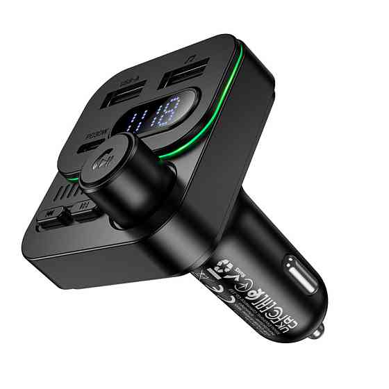АЗП з FM-модулятором BOROFONE BC61 Ocean 45W(1A1C) car BT FM transmitter Black Одеса