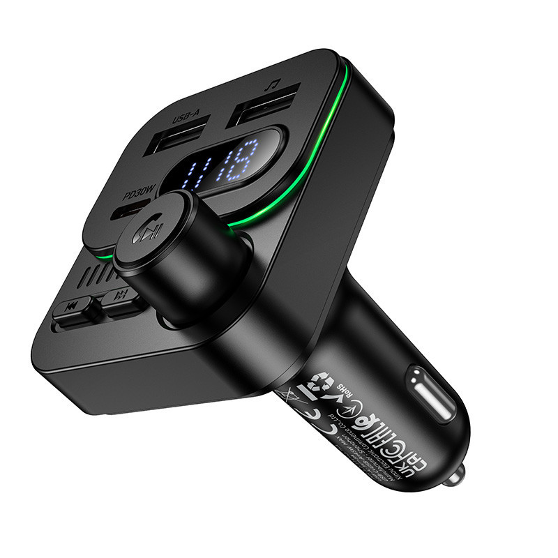 АЗП з FM-модулятором BOROFONE BC61 Ocean 45W(1A1C) car BT FM transmitter Black Одеса - фото 4