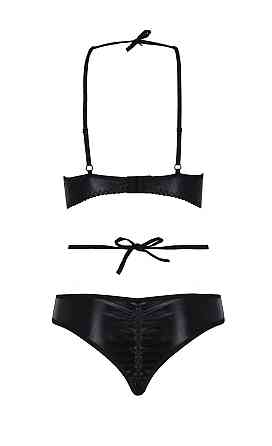 Комплект белья с декоративными эллементами NAVEL SET black S/M - Passion Sex Aura Киев