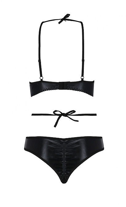 Комплект белья с декоративными эллементами NAVEL SET black S/M - Passion Sex Aura Киев - изображение 4