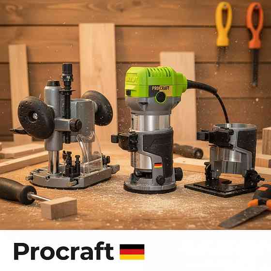 Фрезер ручний Procraft для столярних робіт з трьома базами деревообробний фрезерний інструмент цанги 6/8/10 мм 33000 об / хв Львів