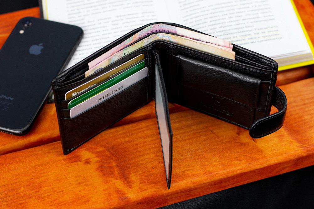 Черное классическое портмоне из натуральной кожи Marco Coverna MC-2003-1 Киев - изображение 10