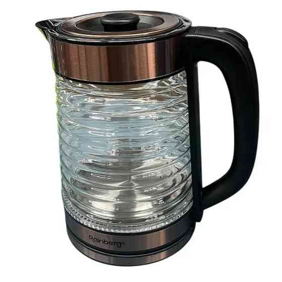 Электрочайник Rainberg RB-2312 стеклянный дисковый чайник 2.2л 2200Вт Brown GZ-67 Львов