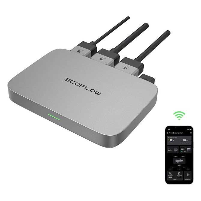 Мікроінвертор EcoFlow PowerStream 800 Вт для сонячних панелей, підключення до електромережі, керування через додаток, Smart Plug Миколаїв - фото 5