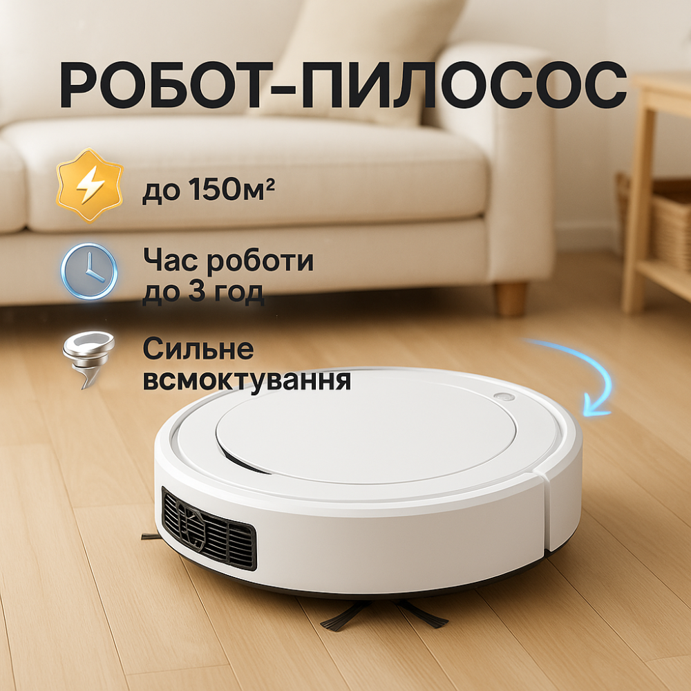 Міні робот пилосос, Бездротовий робот пилосос, Автоматичний робот-пилосос для квартири KL-64 Львів - фото 18
