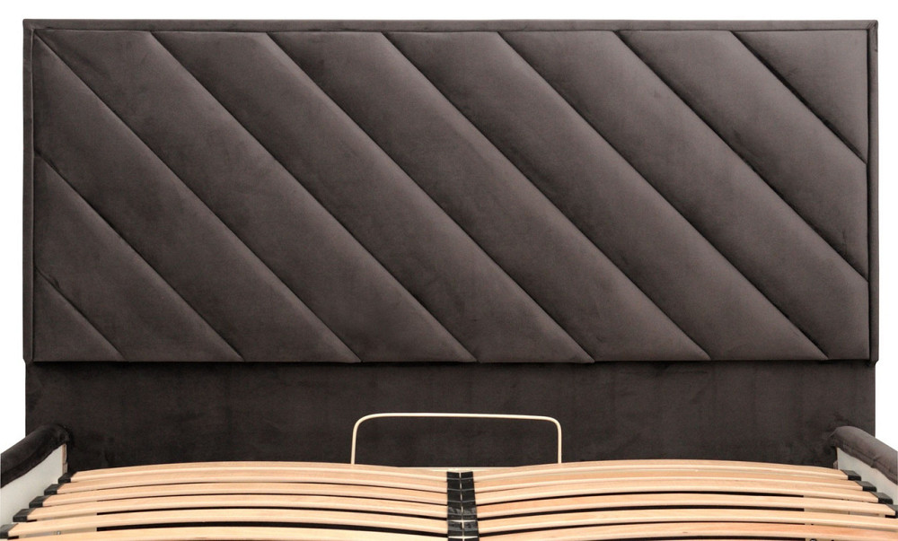 Ліжко Двоспальне Chicago Comfort 180 х 200 см Riviera 97 З підйомним механізмом та нішою для білизни Темно-сірий Київ - фото 5