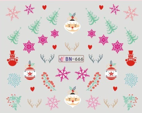 Новогодние наклейки на ногти BN-666 Киев - изображение 1