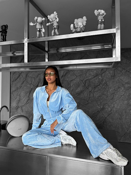 Жіночий прогулянковий костюм двійка: зіп кофта і штани з мармурового велюру Одеса - фото 2