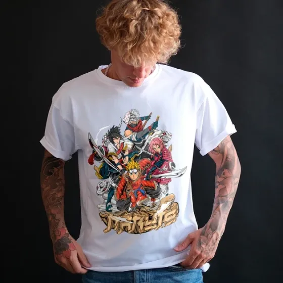 Футболка чоловіча з  принтом Наруто Команда Сім Розмір 48 Anime0056 Дніпро