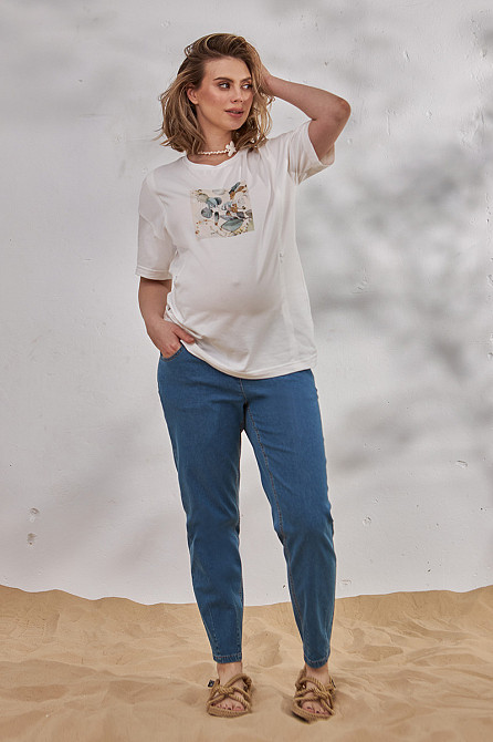 Вільні легкі джинси Mom для вагітних Sheldon denim M Юла Мама Блакитний Кривий Ріг - фото 7