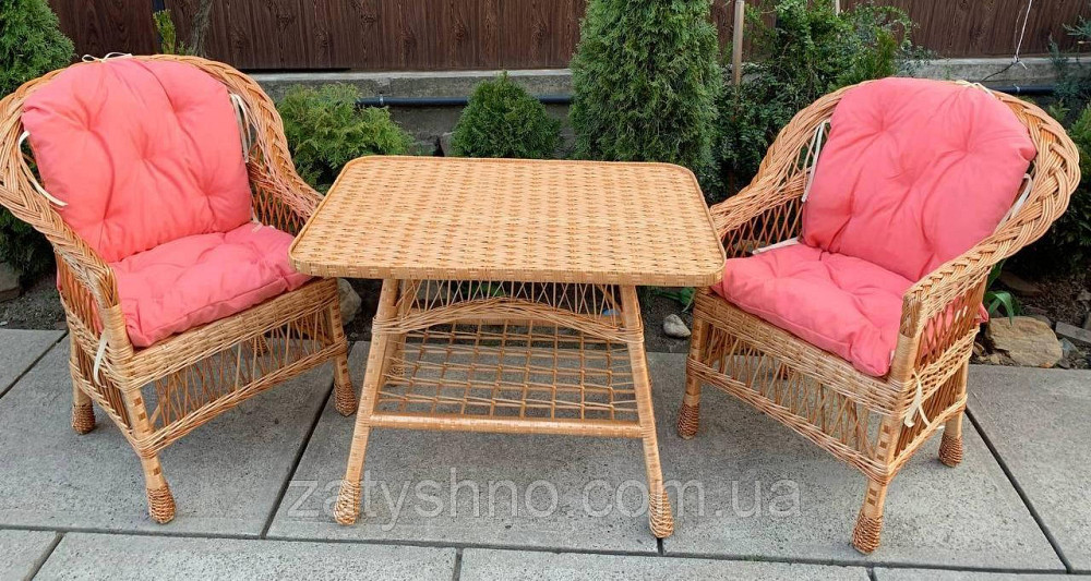 Прочная садовая плетеная мебель с накидками на дачу Киев - изображение 4
