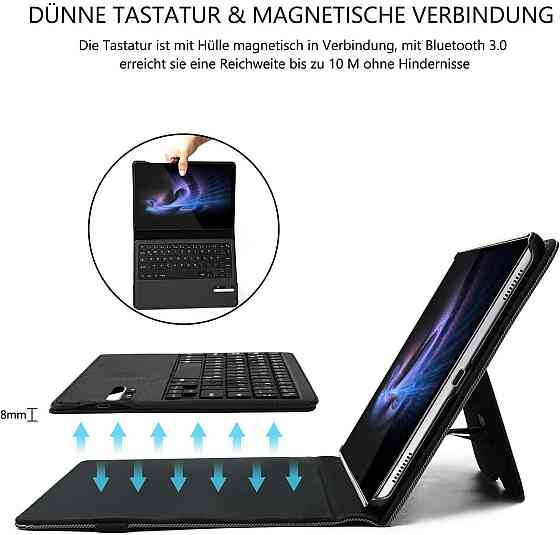 Клавиатура-чехол для Samsung Tab A T510/T510N/T515/T515N черный QWERTZ съемная Bluetooth аккумулятор microUSB Киев