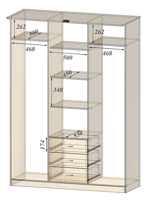 Шафа Діана, Дуб Крафт Білий, 1500х650х2100, 141, 4 Львів - фото 6