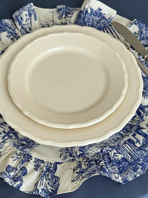 Ecotton Серветка сервірувальна з рюшами Ecotton Italiano Blue 43х43 водовідштовхуюча Коломия - фото 3