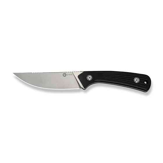Нож фиксированный туристический Civivive Carveth (9,1 см) AEB-L / G10 черный с чехлом Киев