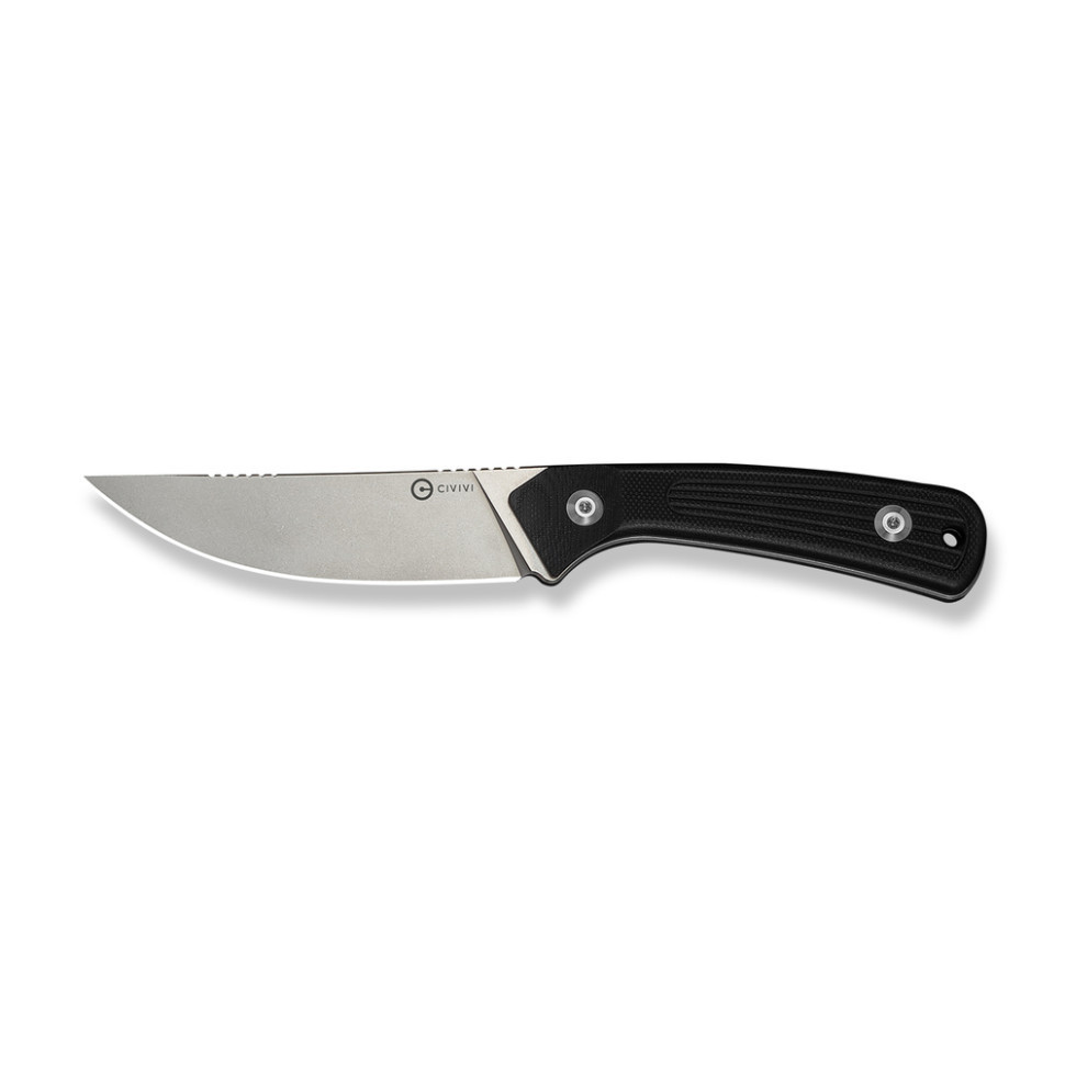 Нож фиксированный туристический Civivive Carveth (9,1 см) AEB-L / G10 черный с чехлом Киев - изображение 2
