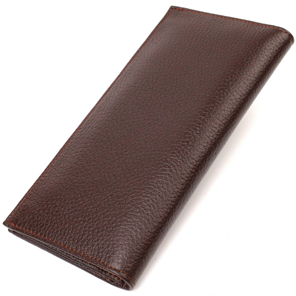 Класичний чоловічий вертикальний гаманець із натуральної шкіри CANPELLINI 21902 Коричневий Київ - фото 9