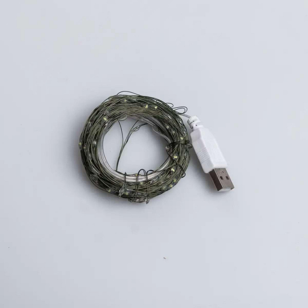 Гирлянда "Роса" 20м, 200 LED, зелений провод, USB Київ - фото 5