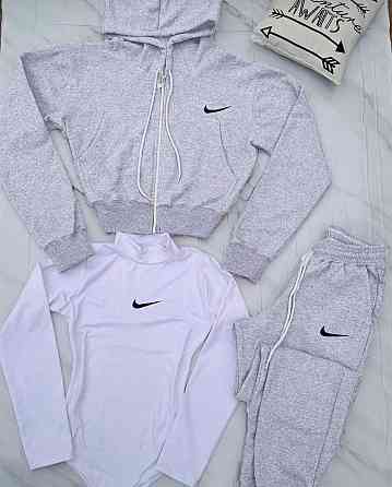 Жіночий стильний повсякденний костюм-трійка двонитка костюм, боді віскоза Меланж, 46/48 Одеса