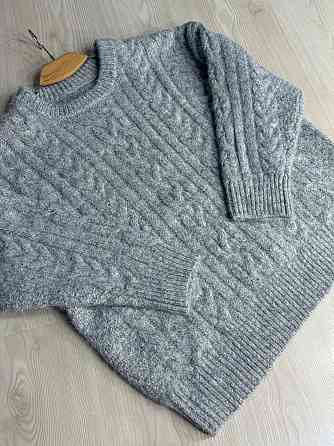 Светр жіночий A-N 3324 оверсайз крупна в’язка букле коси довгий one size, світло-сірий, one size Київ
