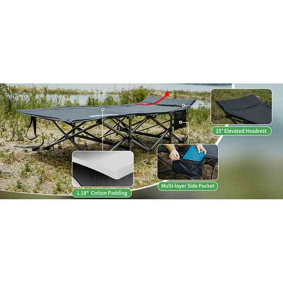 Ліжко складане Naturehike CNK2300WS010 Чорний Вінниця