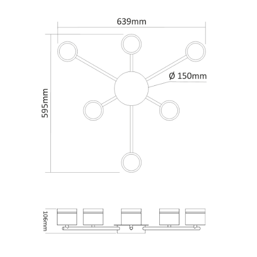 LED Світильник накладний під лампу 6*GX53 чорний VL-SPF21B-BP Videx Житомир - фото 7