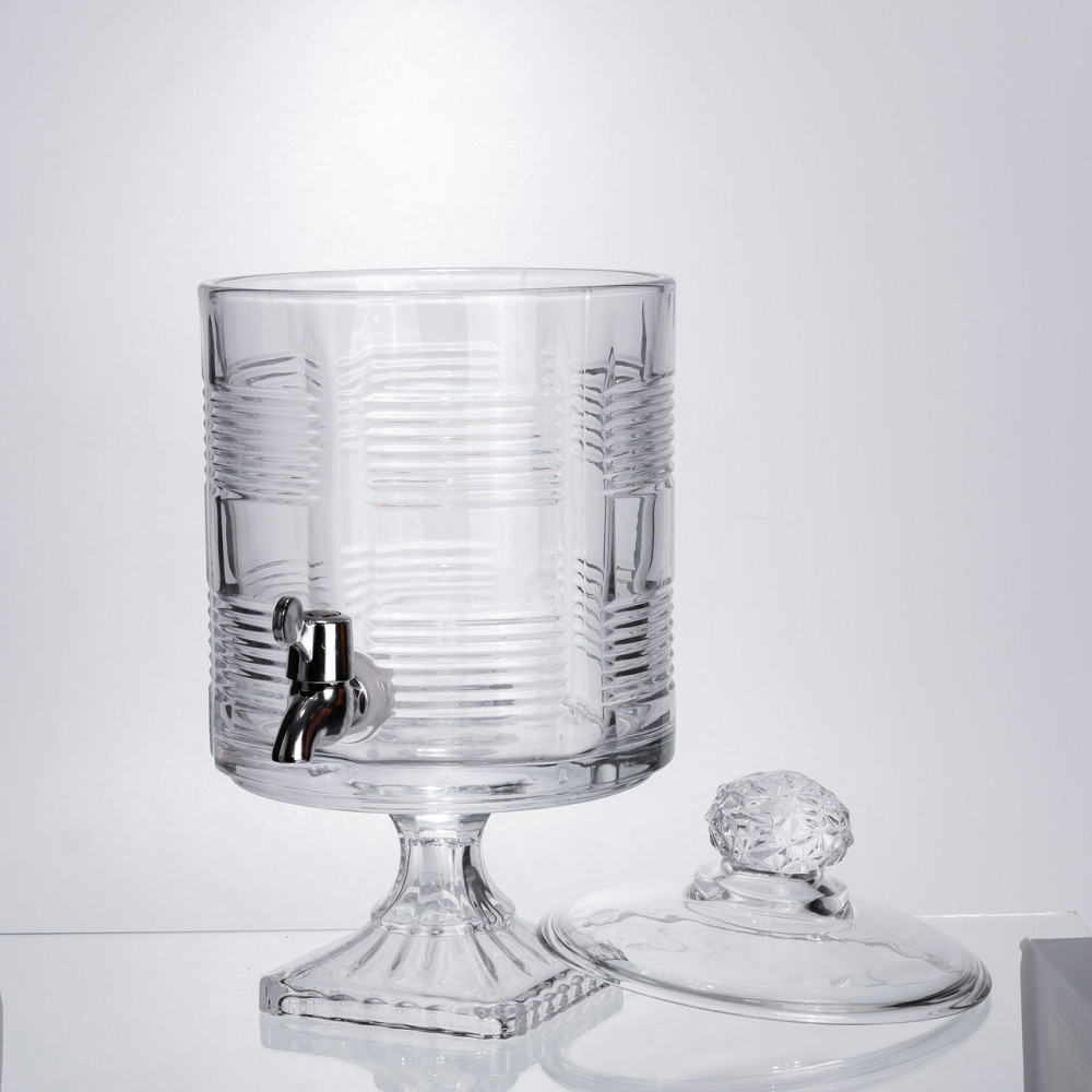 Стеклянная лимонадница с краном и подставкой, 4.5 л Киев - изображение 3