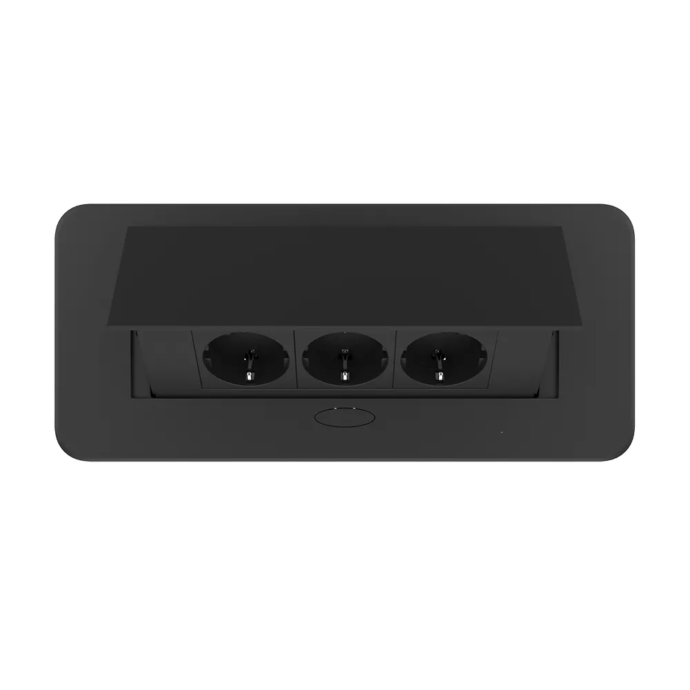 LIVOLO Меблева розетка потрійна LIVOLO чорна, вбудована у стільницю, для кухні/офісу/конференц- Коломия - фото 5