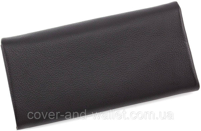 Модний жіночий довгий шкіряний гаманець чорного кольору ST Leather 269 Київ - фото 5